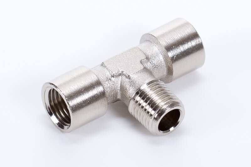 T pipe joints, 2 x female thread, 1 x male thread, conical